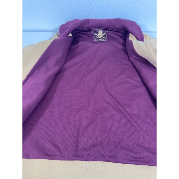 Coogi Hooded Utility Jacket Mens XL Tan Burgundy  Cargo Zip Streetwear Hip Hop - Picture 9 of 10